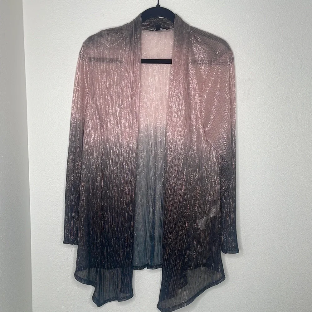 NWT David's Bridal Onyx Crinkled Ombre Plus Size Three-Piece Pantsuit - Picture 10 of 15